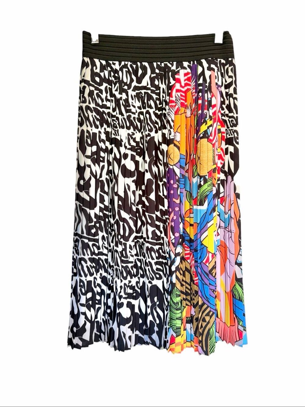 Lollipop Colorful Abstract Print Pleated Skirt Sz M